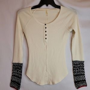 Free people art school cuff thermal henley